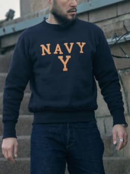 Autumn Rugged Bronson Boxing Coach Heavy Fleece Pullover – Navy Y Shipyard Sweatshirt Made from Premium US Cotton
