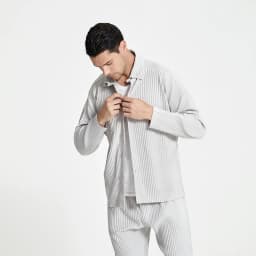 Miyake Pleated Casual Suit Jacket Korean Version Loose 2022 Summer Long-Sleeved Shirt Button Top Men