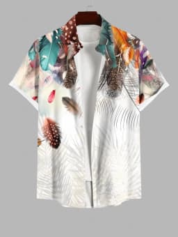 Summer Plus Size Men's Shirt 3D Print Hawaii Shirts Button Up Beach Vacation Shirts Short Sleeve Shirt Casual Shirt For Men