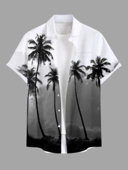 Summer Plus Size Men's Shirt 3D Print Hawaii Shirts Button Up Beach Vacation Shirts Short Sleeve Shirt Casual Shirt For Men