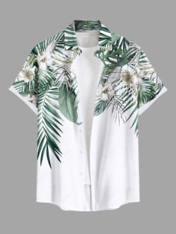 Summer Plus Size Men's Shirt 3D Print Hawaii Shirts Button Up Beach Vacation Shirts Short Sleeve Shirt Casual Shirt For Men