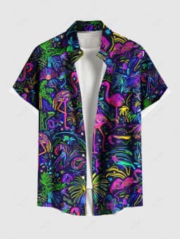 Summer Plus Size Men's Shirt 3D Print Hawaii Shirts Button Up Beach Vacation Shirts Short Sleeve Shirt Casual Shirt For Men