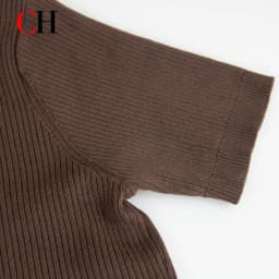 CH Men Luxury Vertical Ribbed Knit Polo Shirt Red Mini Embroidery Left Chest Regular Fit Vacation Office Smart Wear