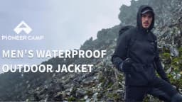 Pioneer Camp Men's Lightweight Softshell Waterproof Jacket Hooded Fleece Lined Windbreaker Rain Shell Jackets Hiking Outdoor