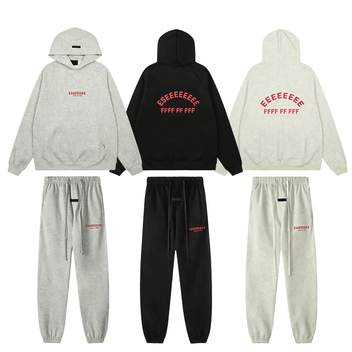 FW24 Trendy Men's Hooded Sweatshirt Set, Classic Design, Chest Arch Letter Logo, High Street Couple Long Pants, Winter Set