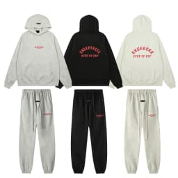 FW24 Trendy Men's Hooded Sweatshirt Set, Classic Design, Chest Arch Letter Logo, High Street Couple Long Pants, Winter Set
