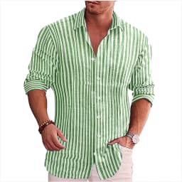 Men's formal shirt button lapel shirt black and white red long sleeve striped collar wedding work clothing large size 5XL