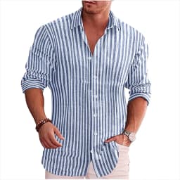Men's formal shirt button lapel shirt black and white red long sleeve striped collar wedding work clothing large size 5XL