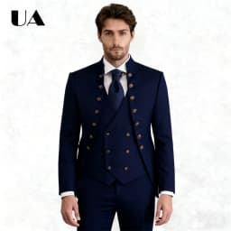 Wedding Groom Suit for Men, Africa Style 3-Piece Suit, Tailored Sizing Tuxedo, Jacket Vest Pants Plus Big Man Suit Attire