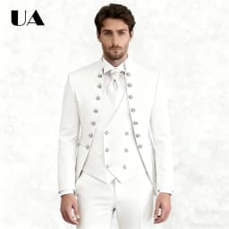 Wedding Groom Suit for Men, Africa Style 3-Piece Suit, Tailored Sizing Tuxedo, Jacket Vest Pants Plus Big Man Suit Attire