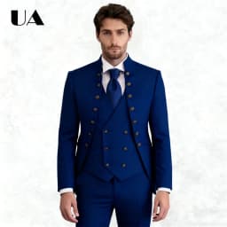 Wedding Groom Suit for Men, Africa Style 3-Piece Suit, Tailored Sizing Tuxedo, Jacket Vest Pants Plus Big Man Suit Attire