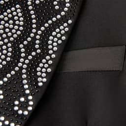 Men Black Double Breasted Tuxedo Suit 2 Pieces Silver Embroidery Rhinestone Shawl Lapel Slim Fit Jacket Pants Set Wedding Groom Blazer For Party Prom