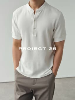 PROJECT 25 Men's Textured Cotton Old Money Style Henley T-Shirt, Soft Breathable Casual Versatile Short Sleeve Tops Hot Sale