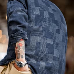 Maden Boro Style Vintage Blue Cloth Shirts for Men Plaid Patchwork Long Sleeve Shirts Regular Fit jacket Top Daily Casual Wear