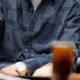 Maden Boro Style Vintage Blue Cloth Shirts for Men Plaid Patchwork Long Sleeve Shirts Regular Fit jacket Top Daily Casual Wear