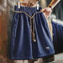 Maden Men's Washed Denim Blue Jean Shorts American Retro Workwear Embroidered Straight Five Inch Thin Casual Summer Bottoms