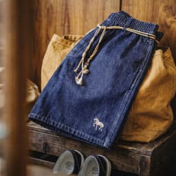 Maden Men's Washed Denim Blue Jean Shorts American Retro Workwear Embroidered Straight Five Inch Thin Casual Summer Bottoms