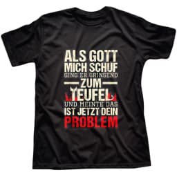 1pcs Funny 100% Cotton Als Gott Mich Schuf Short Sleeves T-shirt Gift Tee Shirt Crew Neck Suitable for Daily Outdoor Wear