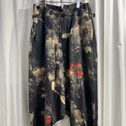 TOP-YAMAMOTO ® Printed Casual Pants for Women - Loose Fit with Wide Cuffs - Black Tie-Dye - Retro Style