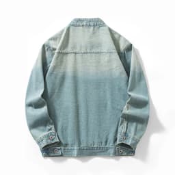 Men's Casual Non-Stretch Denim Jacket High Street Style Zipper Loose Workwear Jacket Plus Size Trendy Streetwear Top