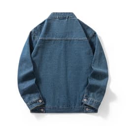 Men's Casual Non-Stretch Denim Jacket High Street Style Zipper Loose Workwear Jacket Plus Size Trendy Streetwear Top