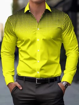 Men's Fashion Floral Print Shirt, Casual Breathable Lapel Button Long Sleeve Shirt for Spring Men’s Clothing Men's Formal shirt