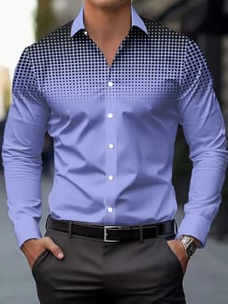 Men's Fashion Floral Print Shirt, Casual Breathable Lapel Button Long Sleeve Shirt for Spring Men’s Clothing Men's Formal shirt
