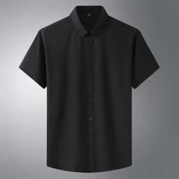 Oversized Men's Shirt 10XL 8XL Plus Size Short Sleeve Shirt Pure Color Business Formal Tees Casual Loose Fit Tops Male Clothing