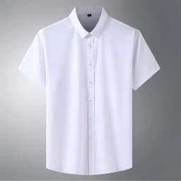Oversized Men's Shirt 10XL 8XL Plus Size Short Sleeve Shirt Pure Color Business Formal Tees Casual Loose Fit Tops Male Clothing