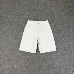 Masked Goddess Embroidered Flowered Jens Shorts for Men and Women High Street Washed Baggy Casual Five Point Denim Pants