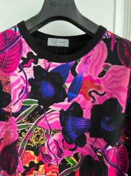 TOP-YAMAMOTO Original Design Collaboration Round Neck T-shirt, Hawaiian men's and women's large-sized Japanese