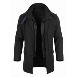 New Winter Men's Double-Layered Parka Long Warm Belted Jacket | Casual Streetwear Trench Coat | Windproof Zipper Coat for Men**
