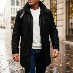 New Winter Men's Double-Layered Parka Long Warm Belted Jacket | Casual Streetwear Trench Coat | Windproof Zipper Coat for Men**