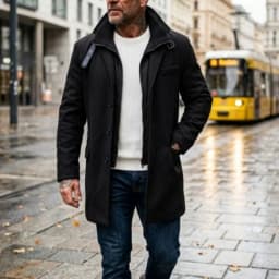 New Winter Men's Double-Layered Parka Long Warm Belted Jacket | Casual Streetwear Trench Coat | Windproof Zipper Coat for Men**