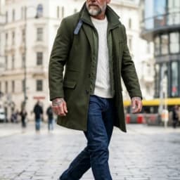 New Winter Men's Double-Layered Parka Long Warm Belted Jacket | Casual Streetwear Trench Coat | Windproof Zipper Coat for Men**
