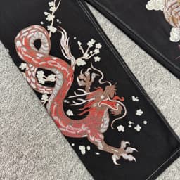 High Street Tiger Dragon Embroidery Baggy Jeans Pants for Men and Women Pantalones Hombre Straight Denim Trousers Oversized
