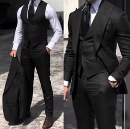 3 Pieces Men's Suit Classy Wedding Tuxedos Slim Fit Suit Vest Trousers Ensemble Spring Summer Business Parties Formal Occasions