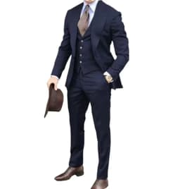 3 Pieces Men's Suit Classy Wedding Tuxedos Slim Fit Suit Vest Trousers Ensemble Spring Summer Business Parties Formal Occasions