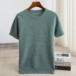 WinvyNee Man's Clothing O Neck Solid Fitted Slightly Stretchy Casual Half Sleeve Knitwear Wool Pullovers Autumn Winter M1103039