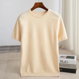 WinvyNee Man's Clothing O Neck Solid Fitted Slightly Stretchy Casual Half Sleeve Knitwear Wool Pullovers Autumn Winter M1103039