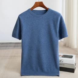WinvyNee Man's Clothing O Neck Solid Fitted Slightly Stretchy Casual Half Sleeve Knitwear Wool Pullovers Autumn Winter M1103039