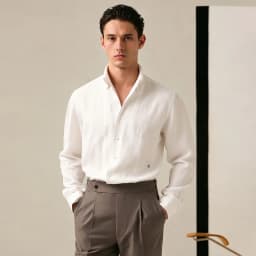 Men's New Shirt Lightweight Breathable Lyocell Material Men's Temperament Old Money Style Single Breasted