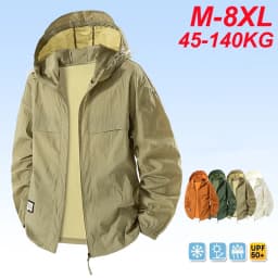 Plus Size 8XL UPF 50+ Summer Hiking Jacket Men Waterproof Quick Dry Camping Windbreaker Trekking Fishing Outdoor Anti UV Clothes