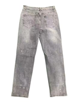 【HME】Men's Jeans | Ripped Paint Splatter Denim Pants, Men Retro Faded Washed Denim Jeans, Relaxed Straight‑Fit Male Denim Trousers, Destroyed Frayed Details, Durable Denim Bottoms, Multi‑Pocket Casual Denim Wear For Male Daily Going‑Out