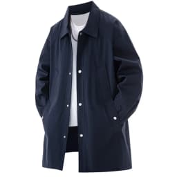 Big Size Men's Trench Coat Single Button Windbreaker Jacket Male Korean Popular Clothes Spring Demi-season Long Cardigan Outwear