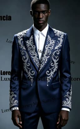 Handsome Embroidery Jewelry Tuxedo Men Suit Customized Sequin Male Prom Blazers 2 Pieces Set Wedding Groom Diamond Ropa Hombre