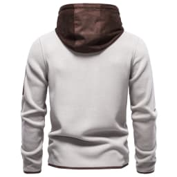 AIOPESON Men's Multi Pocket Hooded Fleece Jacket Full Zip Coat Suede Hood Zip Up Streetwear Autumn Winter Warm Outerwear