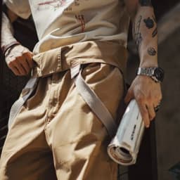Maden Vintage Heavyweight Khaki Overalls Loose Fit Men's Jumpsuit with Wide Leg Adjustable Straps Workwear Pants for Spring Fall