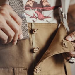 Maden Vintage Heavyweight Khaki Overalls Loose Fit Men's Jumpsuit with Wide Leg Adjustable Straps Workwear Pants for Spring Fall
