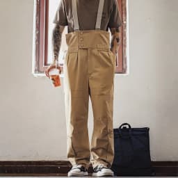 Maden Vintage Heavyweight Khaki Overalls Loose Fit Men's Jumpsuit with Wide Leg Adjustable Straps Workwear Pants for Spring Fall
